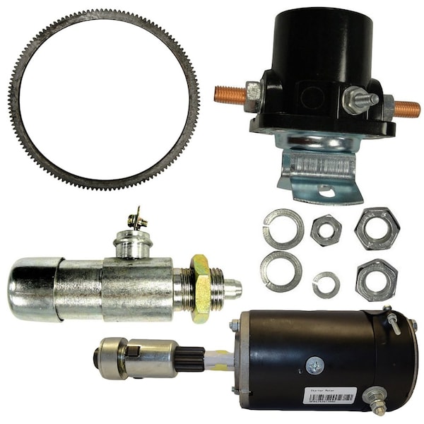 Aic Replacement Parts Kit - 8N11001R Starter 8N11450 Solenoid 8N11500 Switch 9N6384 Ring Fits Ford 8N 8N11001R-WSOLENOID&RING - main